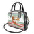 Iran Christmas Shoulder Handbag with Santa Sleigh Reindeer Map and Green Red Snowflake Pattern - Wonder Print Shop