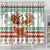 Iran Christmas Shower Curtain with Santa Sleigh Reindeer Map and Green Red Snowflake Pattern - Wonder Print Shop