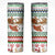 Iran Christmas Skinny Tumbler with Santa Sleigh Reindeer Map and Green Red Snowflake Pattern - Wonder Print Shop
