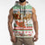 Iran Christmas Sleeveless Zip Hoodie with Santa Sleigh Reindeer Map and Green Red Snowflake Pattern - Wonder Print Shop