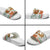 Iran Christmas Slide Sandals with Santa Sleigh Reindeer Map and Green Red Snowflake Pattern - Wonder Print Shop