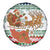 Iran Christmas Spare Tire Cover with Santa Sleigh Reindeer Map and Green Red Snowflake Pattern - Wonder Print Shop