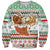 Iran Christmas Sweatshirt with Santa Sleigh Reindeer Map and Green Red Snowflake Pattern - Wonder Print Shop