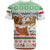 Iran Christmas T Shirt with Santa Sleigh Reindeer Map and Green Red Snowflake Pattern - Wonder Print Shop