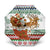 Iran Christmas Umbrella with Santa Sleigh Reindeer Map and Green Red Snowflake Pattern - Wonder Print Shop