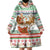 Iran Christmas Wearable Blanket Hoodie with Santa Sleigh Reindeer Map and Green Red Snowflake Pattern - Wonder Print Shop