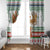 Iran Christmas Window Curtain with Santa Sleigh Reindeer Map and Green Red Snowflake Pattern - Wonder Print Shop