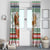 Iran Christmas Window Curtain with Santa Sleigh Reindeer Map and Green Red Snowflake Pattern - Wonder Print Shop