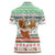 Iran Christmas Women Polo Shirt with Santa Sleigh Reindeer Map and Green Red Snowflake Pattern - Wonder Print Shop