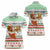 Iran Christmas Women Polo Shirt with Santa Sleigh Reindeer Map and Green Red Snowflake Pattern - Wonder Print Shop