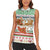 Iran Christmas Women Sleeveless Polo Shirt with Santa Sleigh Reindeer Map and Green Red Snowflake Pattern - Wonder Print Shop