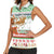 Iran Christmas Women Sleeveless Polo Shirt with Santa Sleigh Reindeer Map and Green Red Snowflake Pattern - Wonder Print Shop