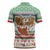 Iran Christmas Zipper Polo Shirt with Santa Sleigh Reindeer Map and Green Red Snowflake Pattern - Wonder Print Shop