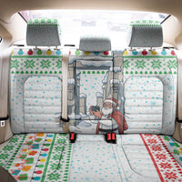 Iran Christmas Back Car Seat Cover with Santa Taking Photos Ancient Columns and Snowflake Gift Pattern - Wonder Print Shop
