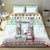 Iran Christmas Bedding Set with Santa Taking Photos Ancient Columns and Snowflake Gift Pattern - Wonder Print Shop