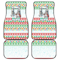 Iran Christmas Car Mats with Santa Taking Photos Ancient Columns and Snowflake Gift Pattern - Wonder Print Shop