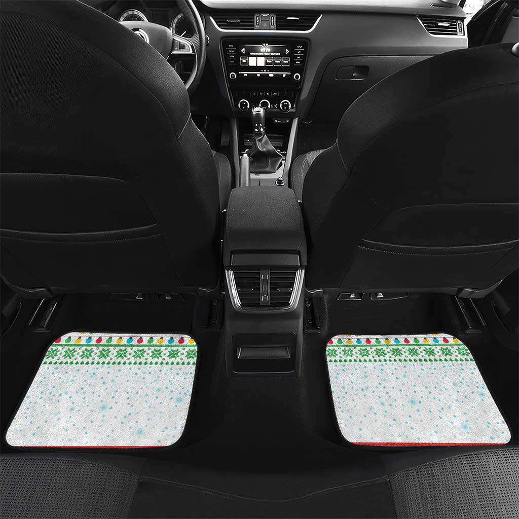 Iran Christmas Car Mats with Santa Taking Photos Ancient Columns and Snowflake Gift Pattern - Wonder Print Shop