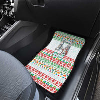 Iran Christmas Car Mats with Santa Taking Photos Ancient Columns and Snowflake Gift Pattern - Wonder Print Shop