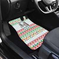 Iran Christmas Car Mats with Santa Taking Photos Ancient Columns and Snowflake Gift Pattern - Wonder Print Shop