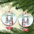 Iran Christmas Ceramic Ornament with Santa Taking Photos Ancient Columns and Snowflake Gift Pattern - Wonder Print Shop