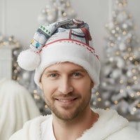 Iran Christmas Santa Hat with Santa Taking Photos Ancient Columns and Snowflake Gift Pattern - Wonder Print Shop