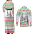 Iran Christmas Couples Matching Off Shoulder Maxi Dress and Long Sleeve Button Shirt with Santa Taking Photos Ancient Columns and Snowflake Gift Pattern - Wonder Print Shop