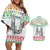 Iran Christmas Couples Matching Off Shoulder Short Dress and Hawaiian Shirt with Santa Taking Photos Ancient Columns and Snowflake Gift Pattern - Wonder Print Shop