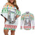 Iran Christmas Couples Matching Off Shoulder Short Dress and Long Sleeve Button Shirt with Santa Taking Photos Ancient Columns and Snowflake Gift Pattern - Wonder Print Shop