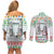 Iran Christmas Couples Matching Off Shoulder Short Dress and Long Sleeve Button Shirt with Santa Taking Photos Ancient Columns and Snowflake Gift Pattern - Wonder Print Shop