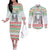 Iran Christmas Couples Matching Off The Shoulder Long Sleeve Dress and Long Sleeve Button Shirt with Santa Taking Photos Ancient Columns and Snowflake Gift Pattern - Wonder Print Shop