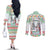 Iran Christmas Couples Matching Off The Shoulder Long Sleeve Dress and Long Sleeve Button Shirt with Santa Taking Photos Ancient Columns and Snowflake Gift Pattern - Wonder Print Shop