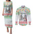 Iran Christmas Couples Matching Puletasi and Long Sleeve Button Shirt with Santa Taking Photos Ancient Columns and Snowflake Gift Pattern - Wonder Print Shop