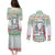 Iran Christmas Couples Matching Puletasi and Long Sleeve Button Shirt with Santa Taking Photos Ancient Columns and Snowflake Gift Pattern - Wonder Print Shop