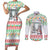 Iran Christmas Couples Matching Short Sleeve Bodycon Dress and Long Sleeve Button Shirt with Santa Taking Photos Ancient Columns and Snowflake Gift Pattern - Wonder Print Shop