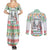Iran Christmas Couples Matching Summer Maxi Dress and Long Sleeve Button Shirt with Santa Taking Photos Ancient Columns and Snowflake Gift Pattern - Wonder Print Shop