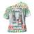 Iran Christmas Cross Shoulder Shirt with Santa Taking Photos Ancient Columns and Snowflake Gift Pattern - Wonder Print Shop
