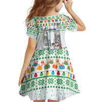 Iran Christmas Family Matching Off The Shoulder Long Sleeve Dress and Hawaiian Shirt with Santa Taking Photos Ancient Columns and Snowflake Gift Pattern - Wonder Print Shop