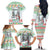 Iran Christmas Family Matching Off The Shoulder Long Sleeve Dress and Hawaiian Shirt with Santa Taking Photos Ancient Columns and Snowflake Gift Pattern - Wonder Print Shop