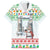 Iran Christmas Family Matching Off The Shoulder Long Sleeve Dress and Hawaiian Shirt with Santa Taking Photos Ancient Columns and Snowflake Gift Pattern - Wonder Print Shop