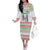 Iran Christmas Family Matching Off The Shoulder Long Sleeve Dress and Hawaiian Shirt with Santa Taking Photos Ancient Columns and Snowflake Gift Pattern - Wonder Print Shop