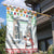 Iran Christmas Garden Flag with Santa Taking Photos Ancient Columns and Snowflake Gift Pattern - Wonder Print Shop
