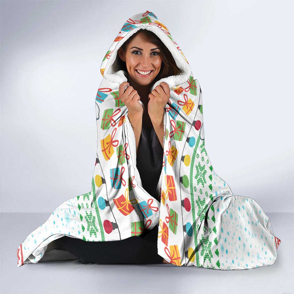 Iran Christmas Hooded Blanket with Santa Taking Photos Ancient Columns and Snowflake Gift Pattern - Wonder Print Shop