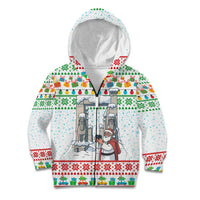 Iran Christmas Kid Hoodie with Santa Taking Photos Ancient Columns and Snowflake Gift Pattern - Wonder Print Shop