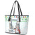 Iran Christmas Leather Tote Bag with Santa Taking Photos Ancient Columns and Snowflake Gift Pattern - Wonder Print Shop