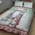 Iran Christmas Quilt Bed Set with Santa Taking Photos Ancient Columns and Snowflake Gift Pattern - Wonder Print Shop