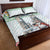 Iran Christmas Quilt Bed Set with Santa Taking Photos Ancient Columns and Snowflake Gift Pattern - Wonder Print Shop