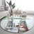 Iran Christmas Round Carpet with Santa Taking Photos Ancient Columns and Snowflake Gift Pattern - Wonder Print Shop