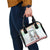 Iran Christmas Shoulder Handbag with Santa Taking Photos Ancient Columns and Snowflake Gift Pattern - Wonder Print Shop