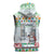 Iran Christmas Sleeveless Zip Hoodie with Santa Taking Photos Ancient Columns and Snowflake Gift Pattern - Wonder Print Shop