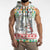 Iran Christmas Sleeveless Zip Hoodie with Santa Taking Photos Ancient Columns and Snowflake Gift Pattern - Wonder Print Shop
